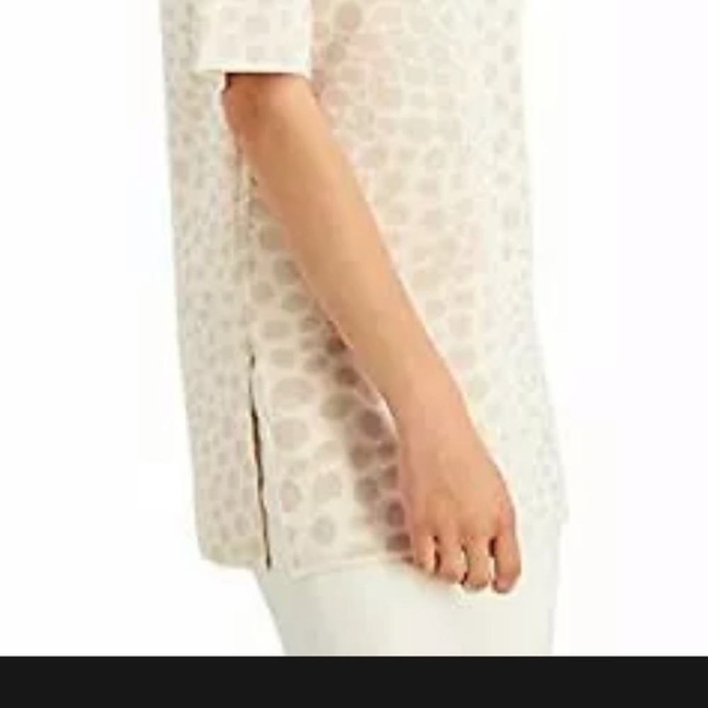 MSRP $70 Alfani Printed Crewneck Sweater Beige Size Medium - Picture 5 of 5